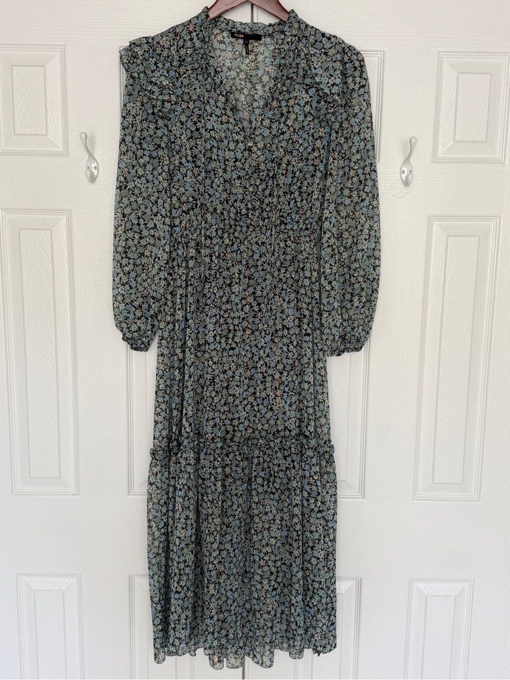 Maje Renaza Floral Midi Dress size 38